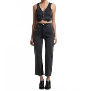 NEW ABRAND JEANS venice straight bobbi jeans in washed black